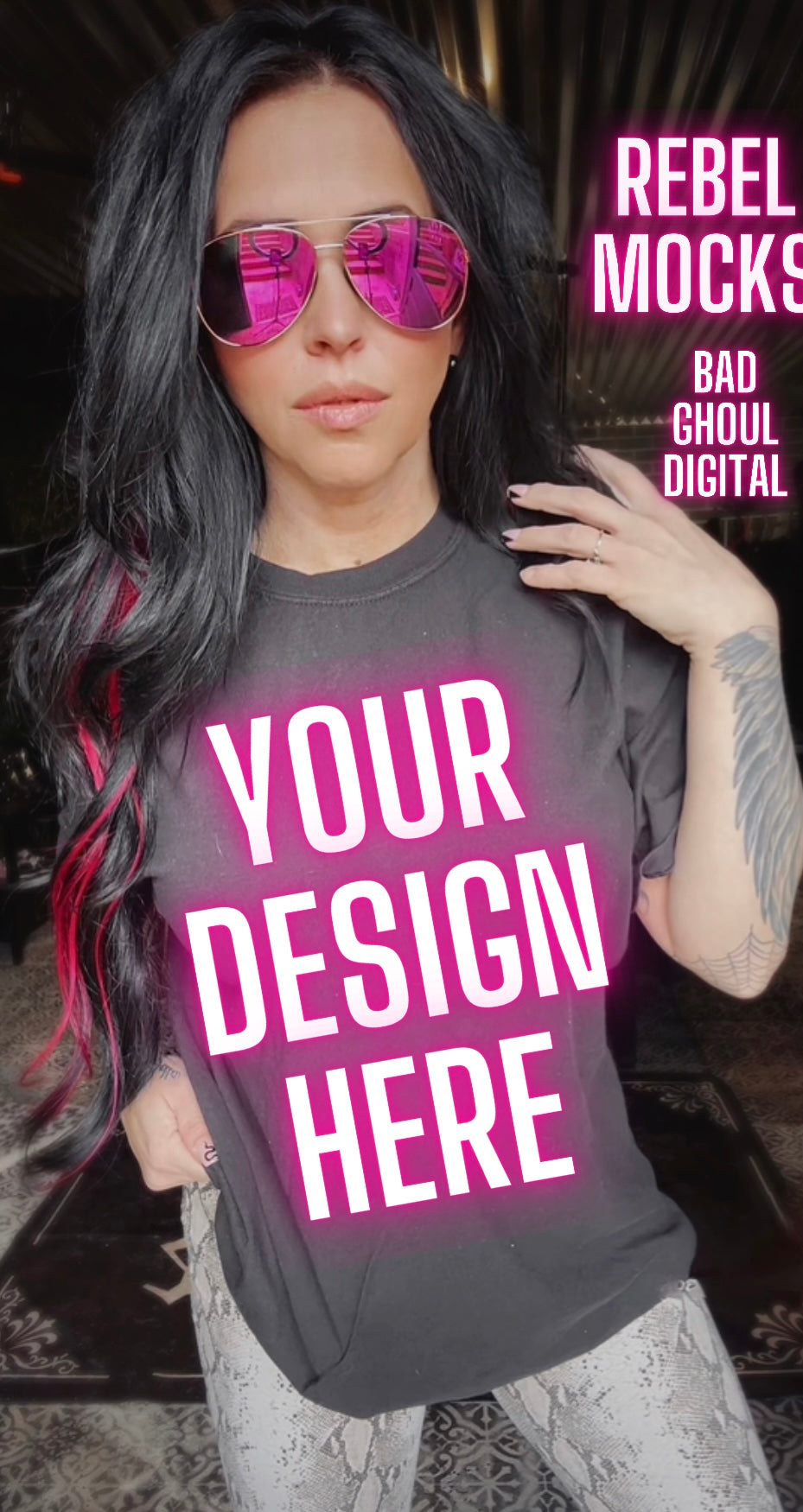 Alt Vibes Black Tee Model Mock Up TRENDING