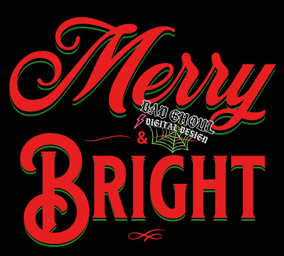 Merry & Bright PNG Download