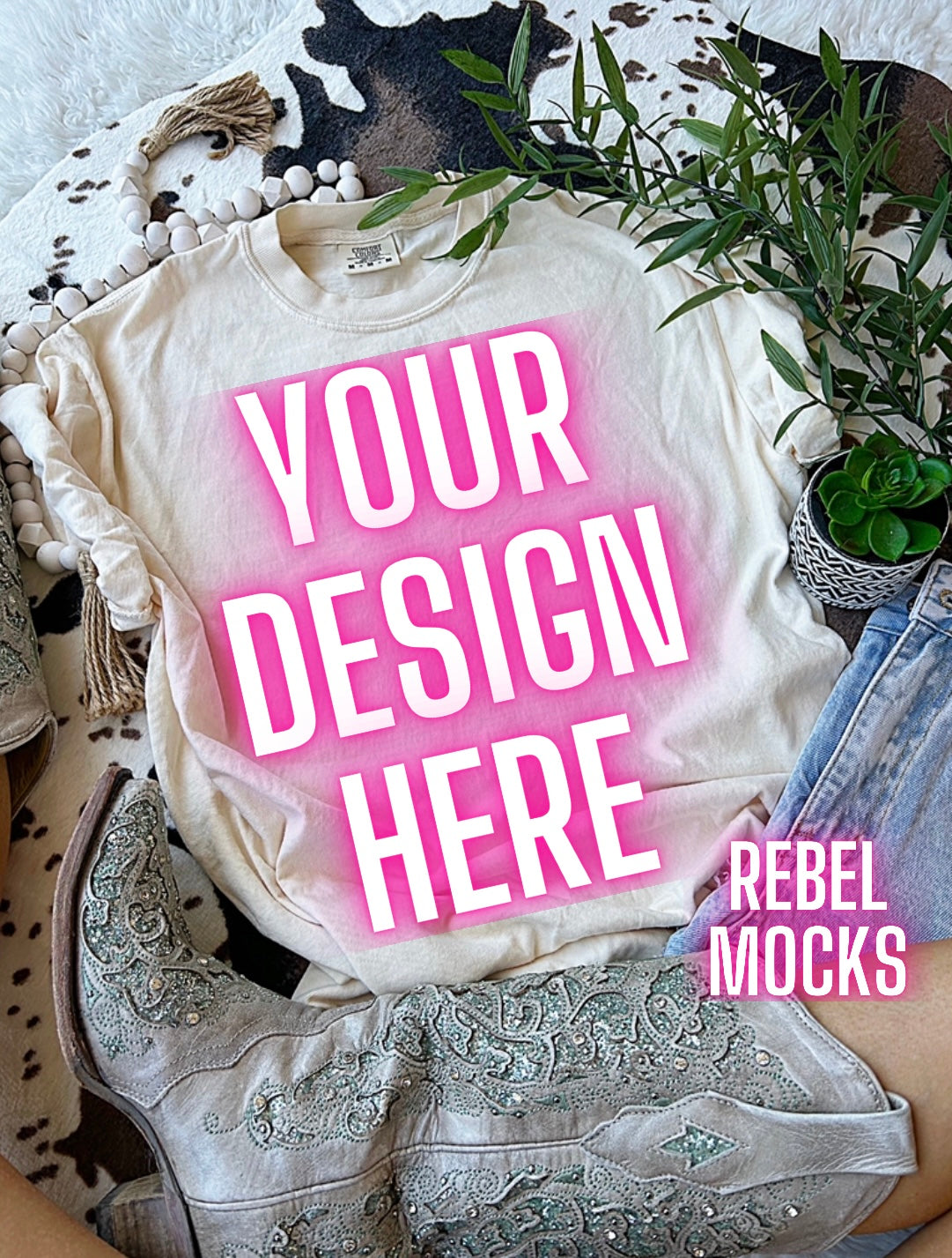 Western Vibes CC Ivory Flat Lay Mock UP