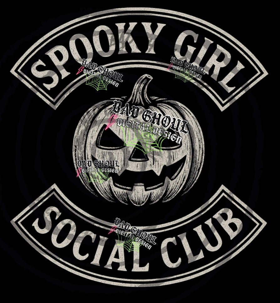 Spooky Girl Social Club Black Fab PNG DOWNLOAD