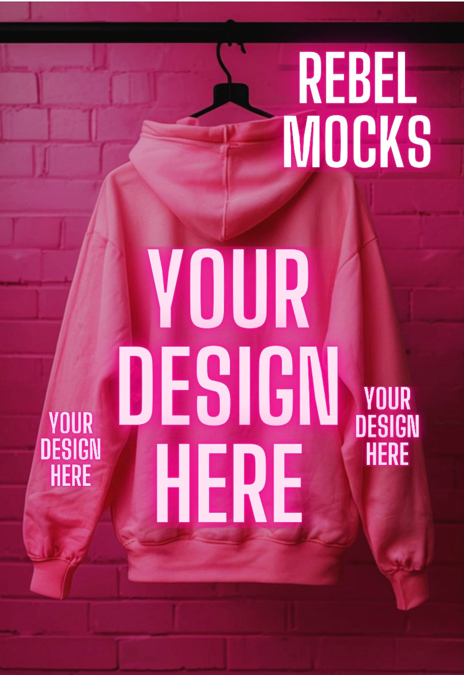 Neon Pink Safety Pink Alternative Flat Lay Mock Up