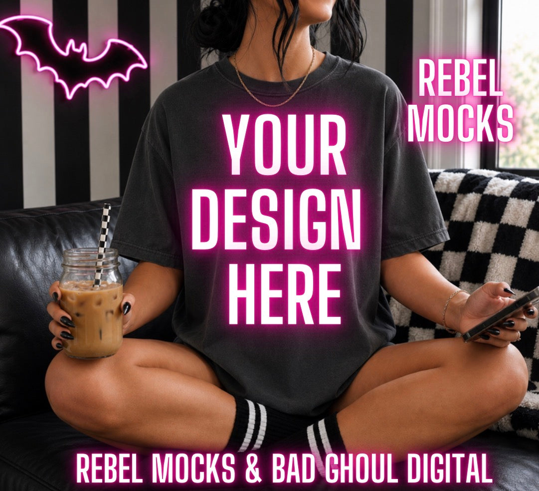 Pepper Tee|Edgy Alternative Mock Up