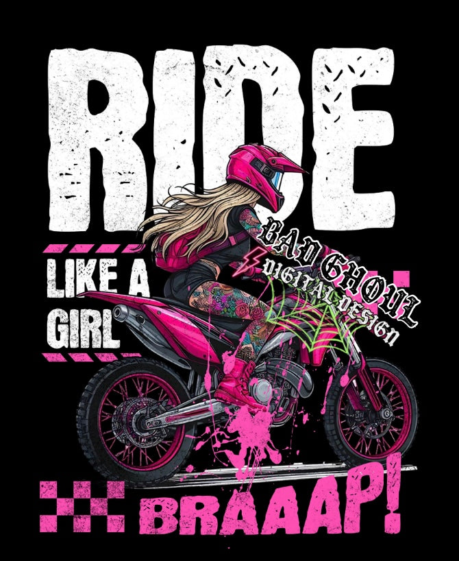 Ride Like A Girl PNG Download
