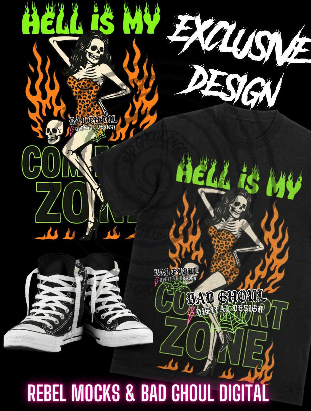 EXCLUSIVE Hell Is My Comfort Zone Black Only PNG Download