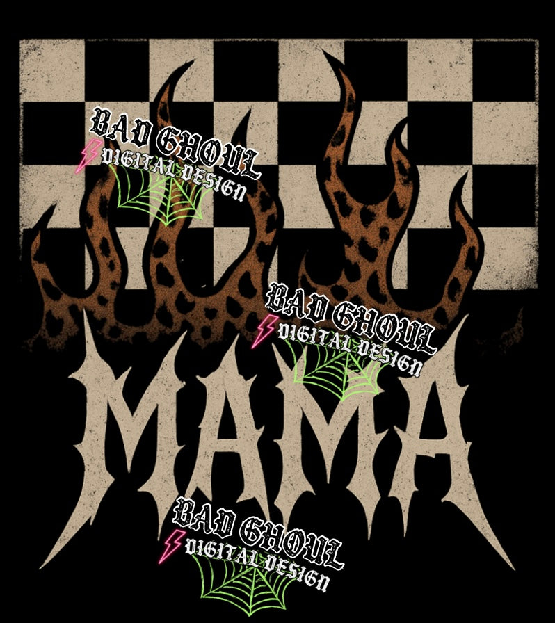 Mama PNG DOWNLOAD Black Fabric Only