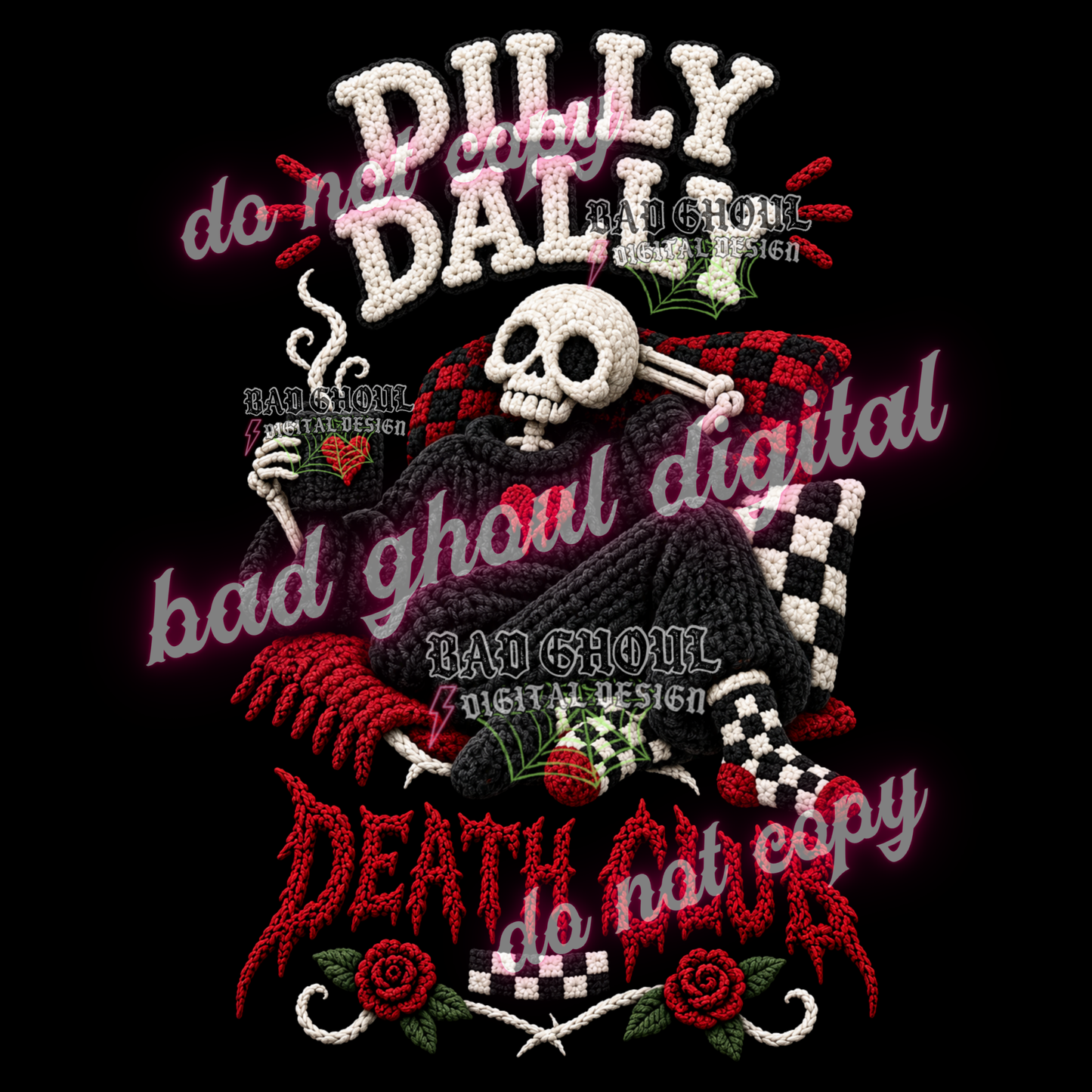 Faux Yarn - Dilly Dally Death Club | PNG DOWNLOAD