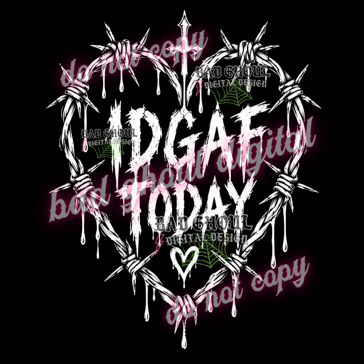 IDGAF today | PNG DOWNLOAD BLACK FAB ONLY