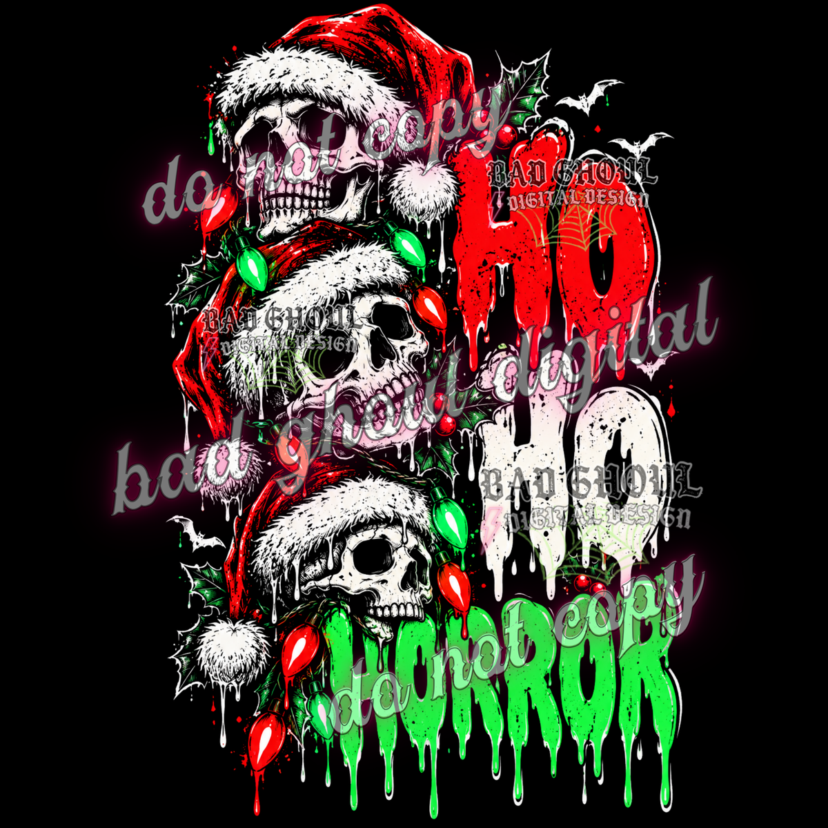 HO HO HORROR | PNG DOWNLOAD BLACK FAB ONLY