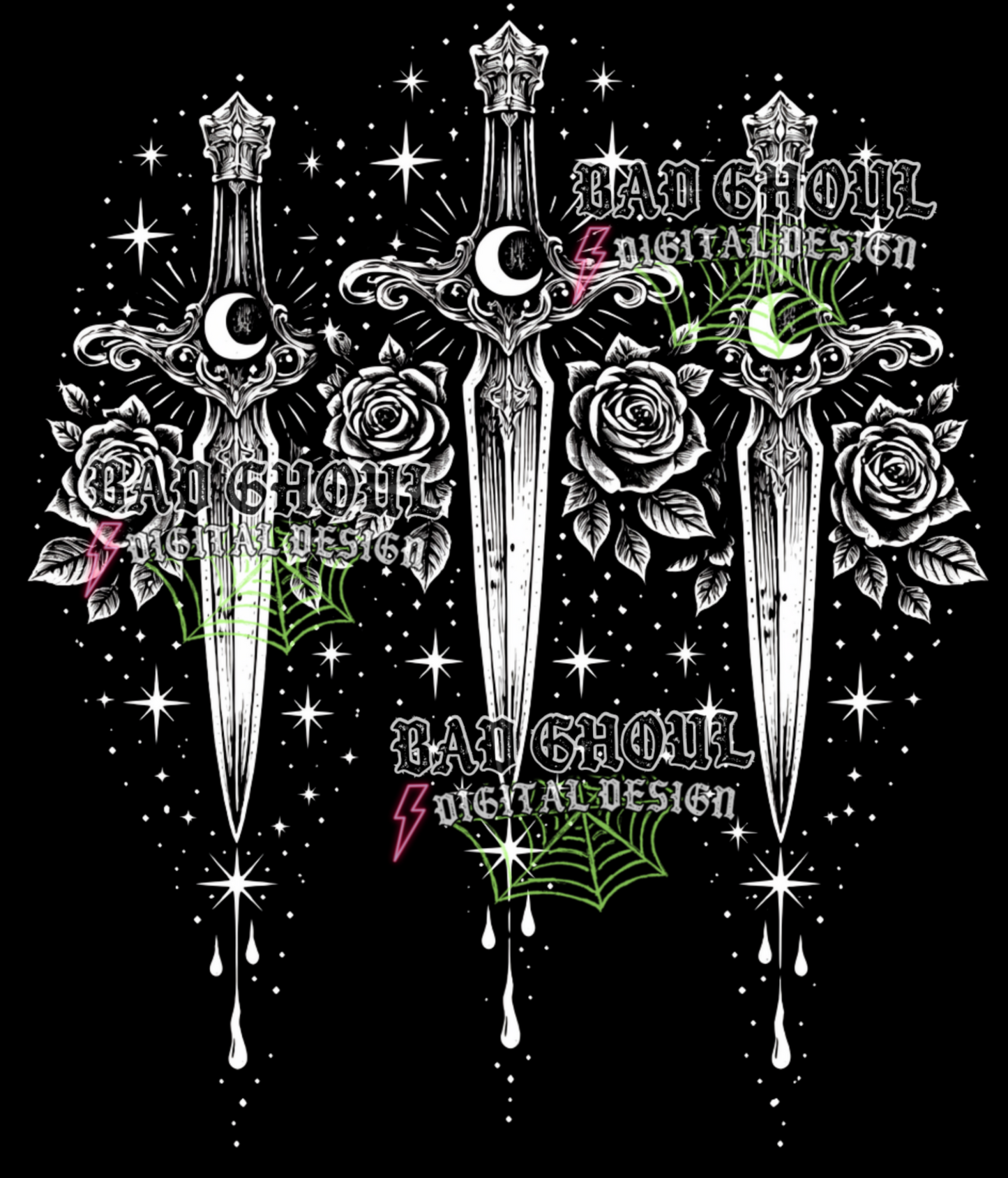 Gothic Daggers | PNG DOWNLOAD BLACK FAB ONLY
