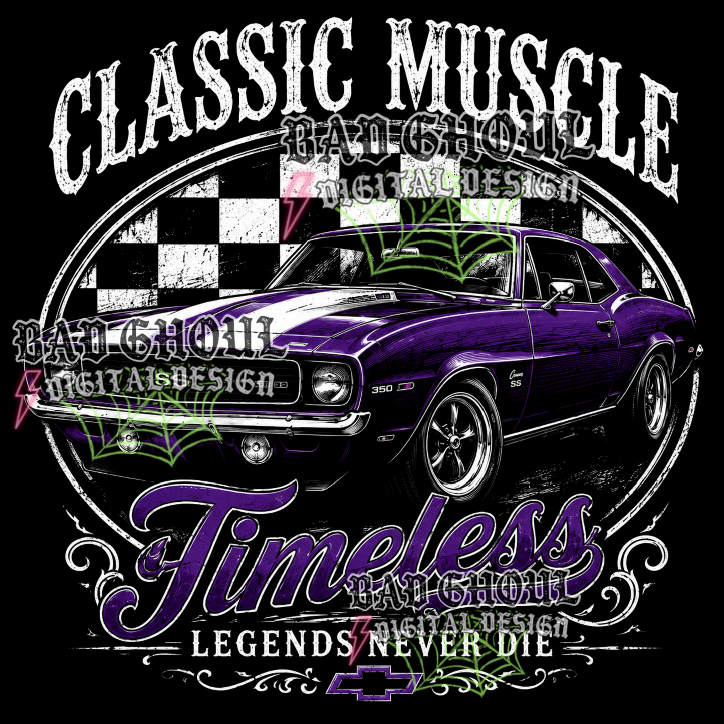 Timeless - Classic Car | PNG DOWNLOAD | Black Fabric Only