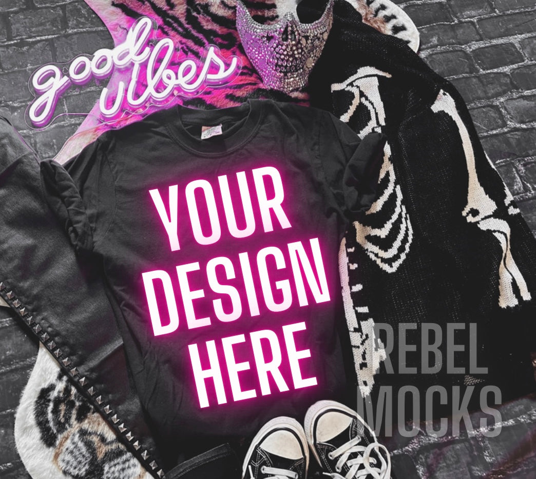 Black EDGY ALT Flat Lay Mock Up