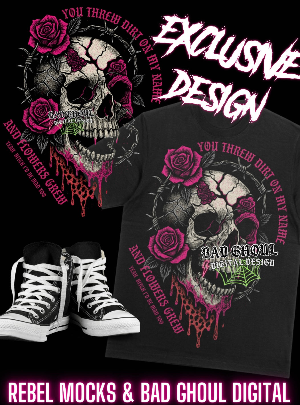 EXCLUSIVE You Threw Dirt PNG Download Black Fabric Only