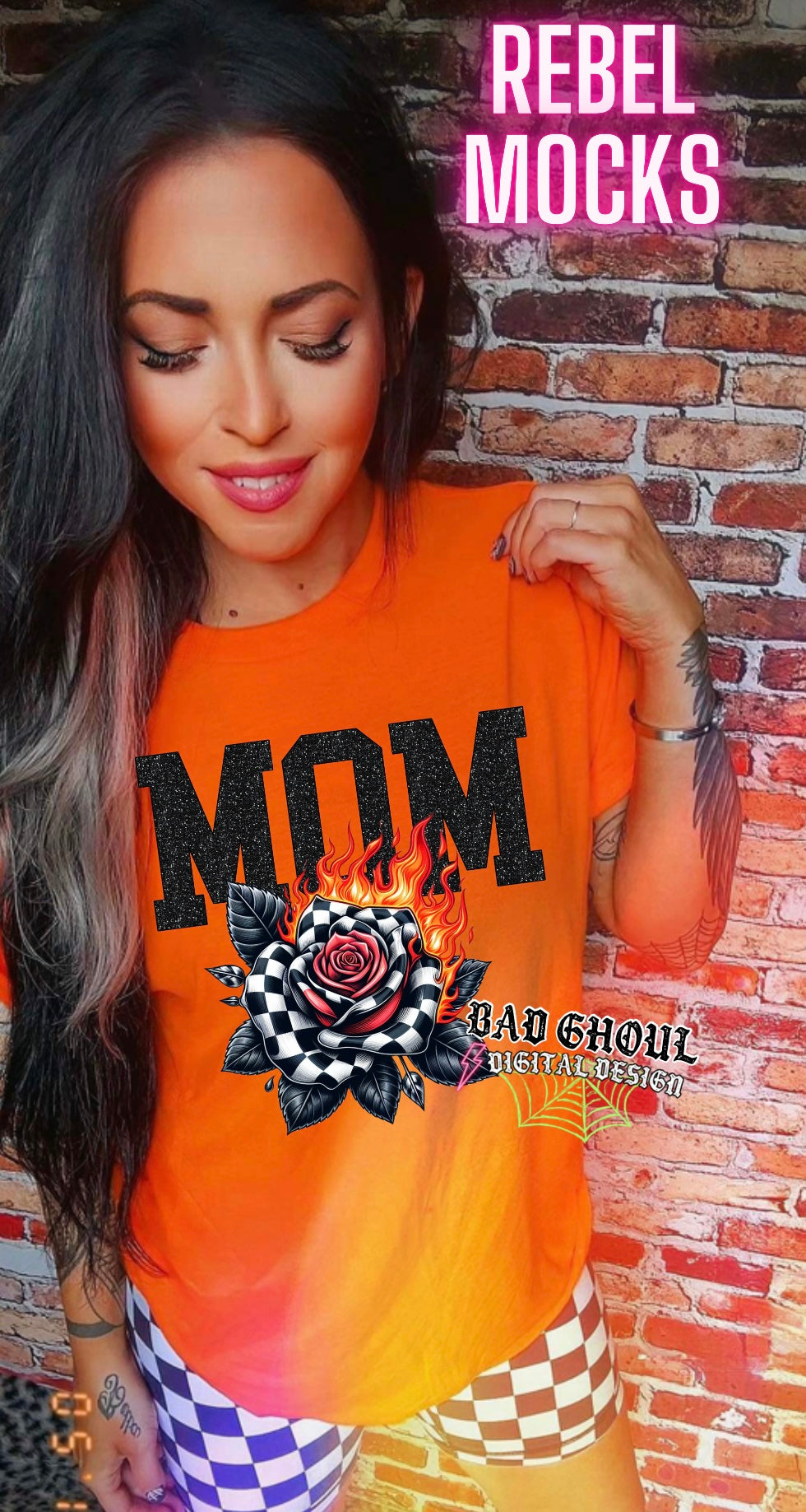 MOM Faux Glitter and rose PNG Download