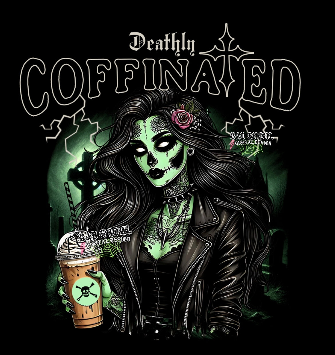 Deathly Coffinated PNG Download for BLACK apparel Only
