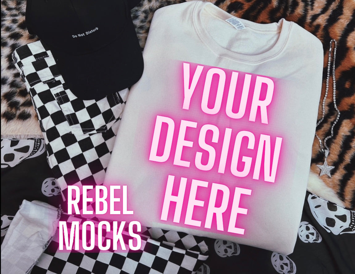 Jerzee Cream Crew Neck Sweatshirt Alternative Flat Lay Mock Up