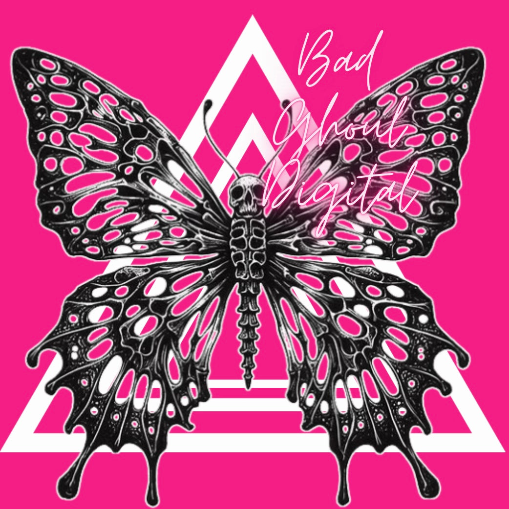 Death Butterfly PNG Download 2 Files black and white