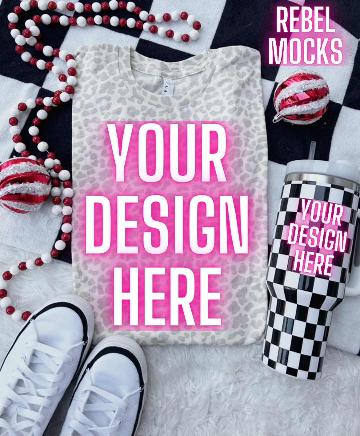 Leopard LAT Holiday Flat Lay Mock Up