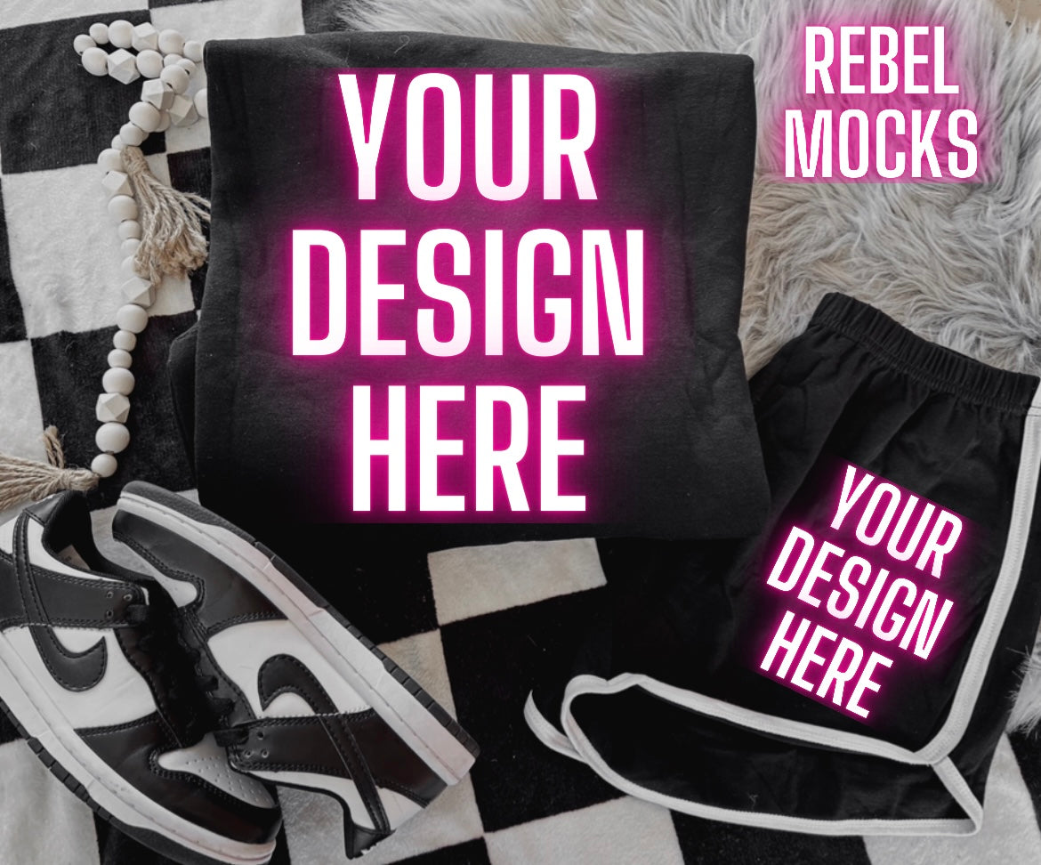 Black Zip UP Hoodie Sweatshirt Trendy Mock Up