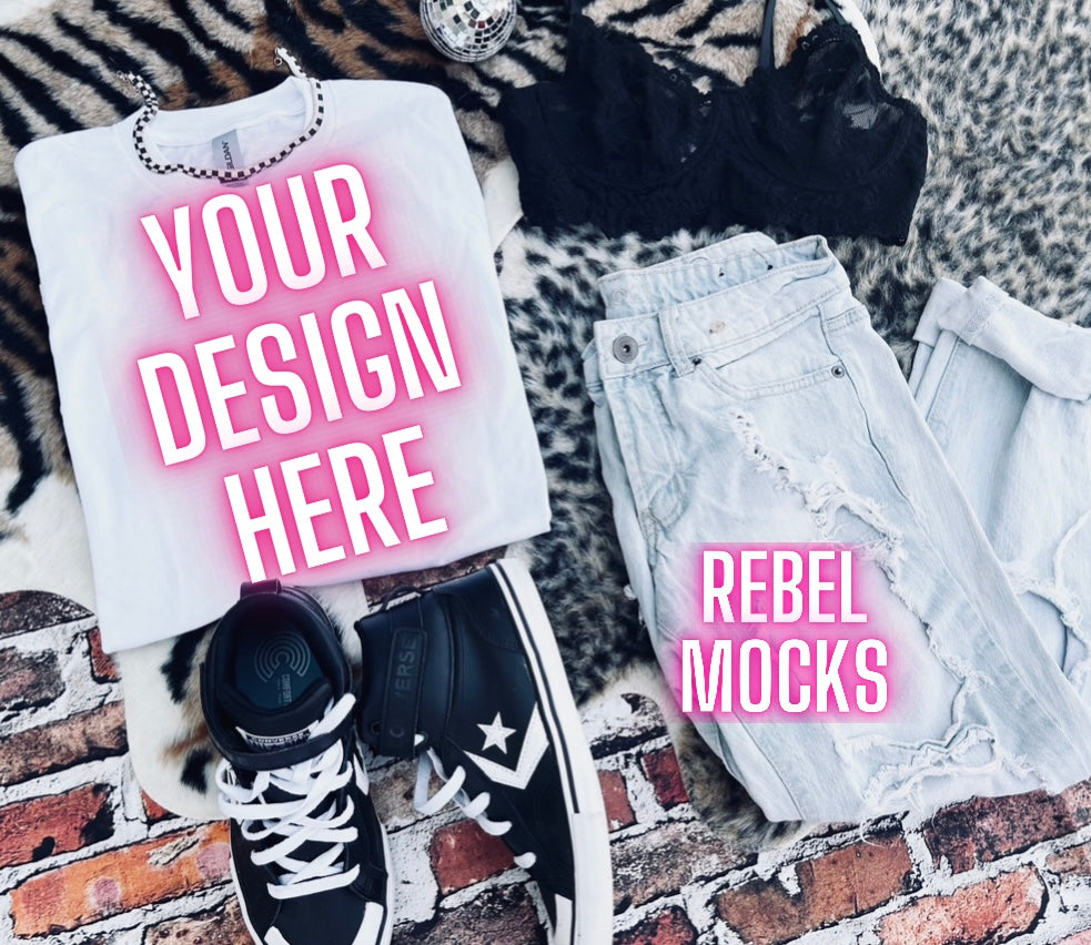 White Alt Trendy Mock Up Flat Lay