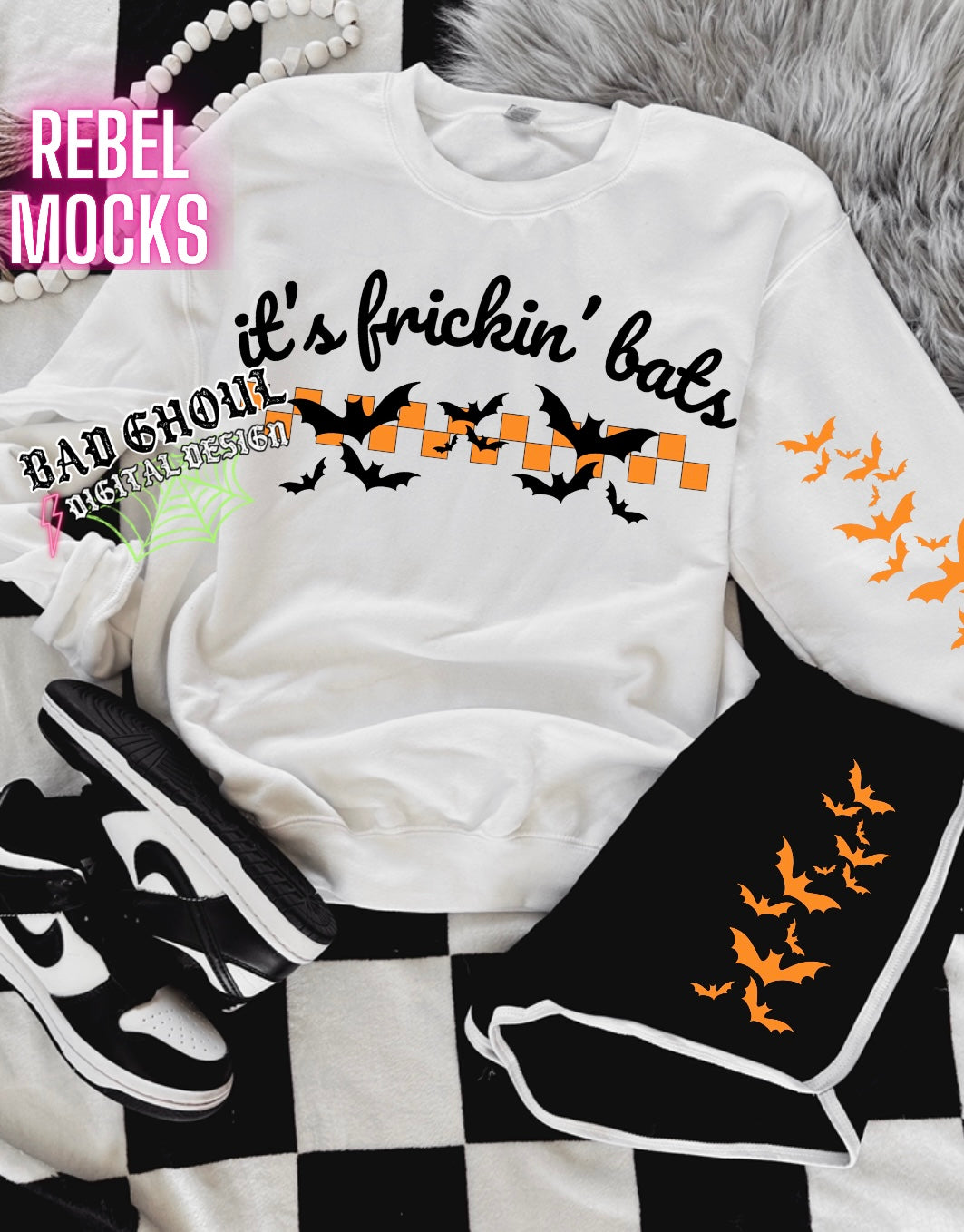 Bats With Sleeve PNG Download Black and White Version