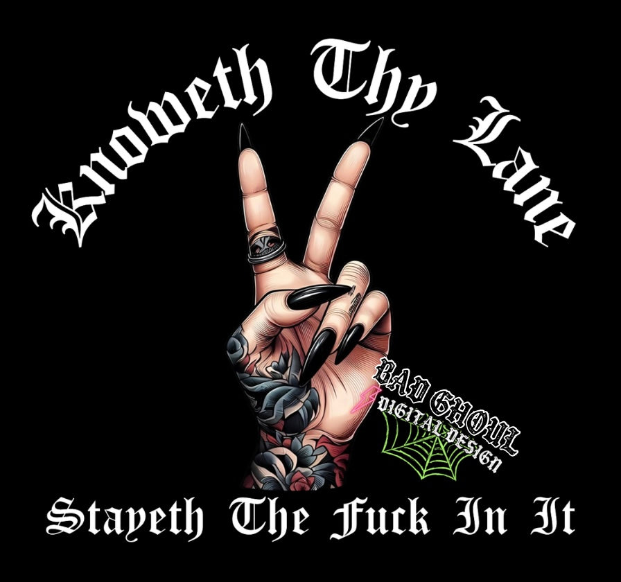 Knoweth Thy Lane PNG Download 2 files black and white