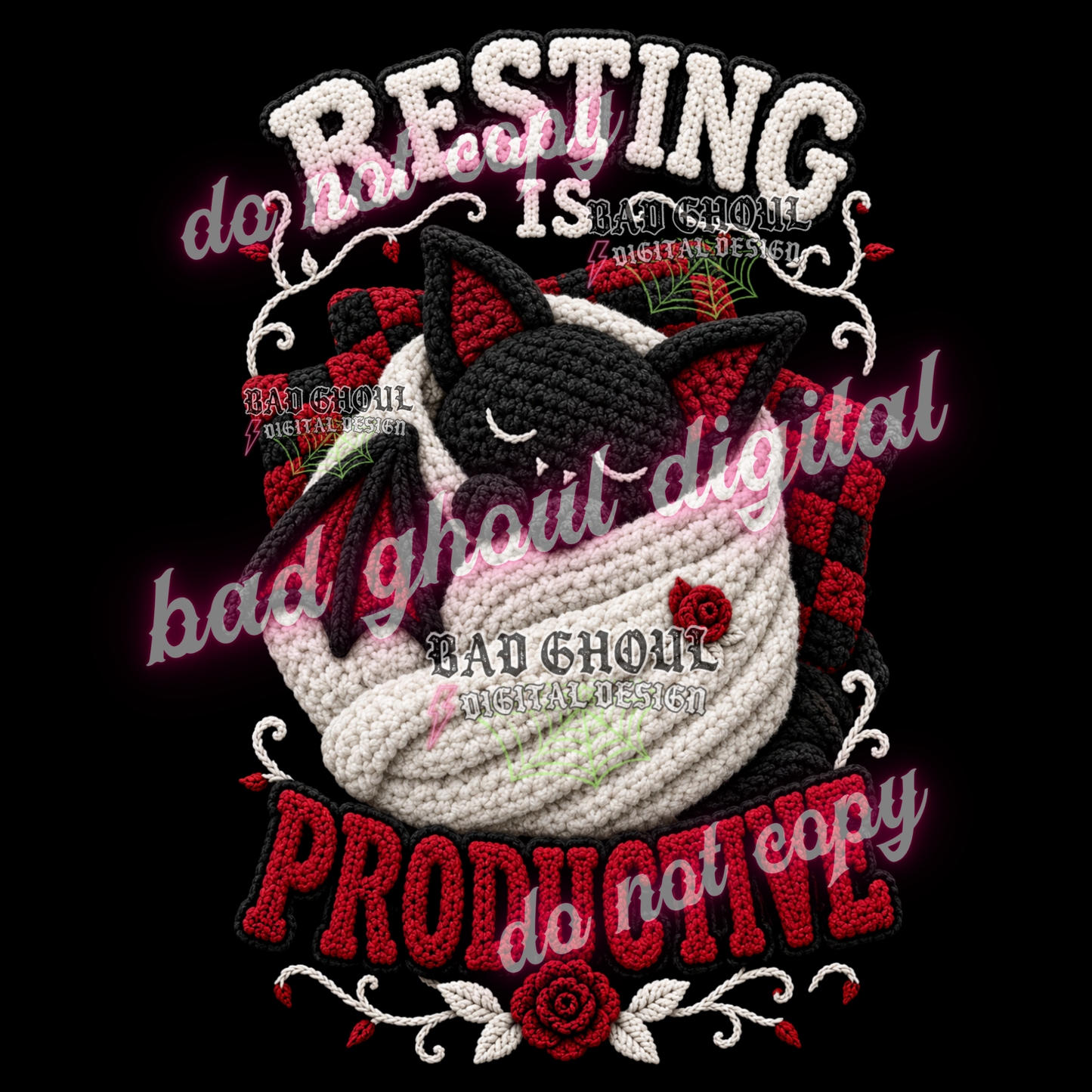 Faux Yarn - Resting is productive | PNG DOWNLOAD