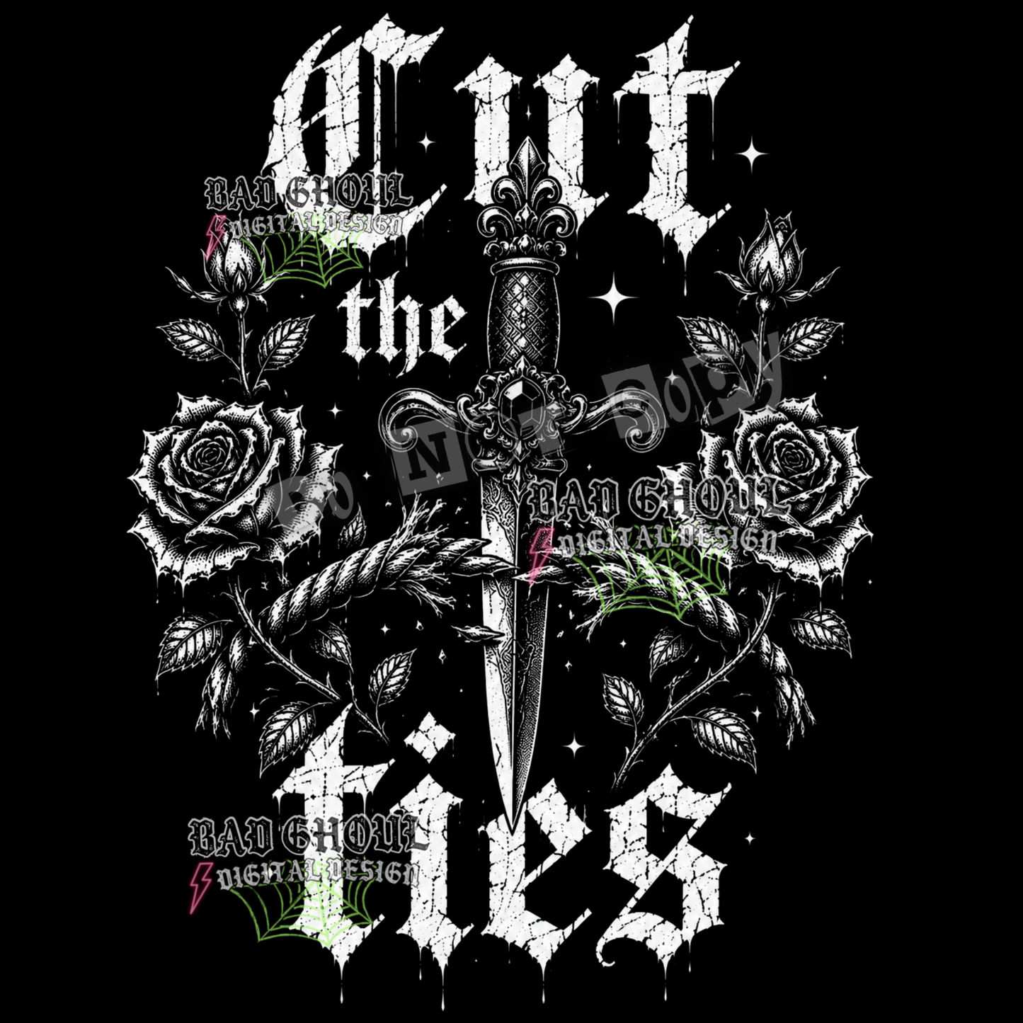 Cut the ties | PNG DOWNLOAD | Black Fabric Only