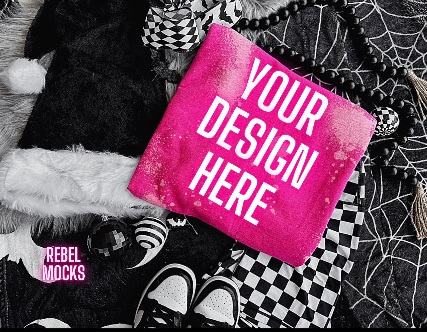 Creepmas Heliconia Acid Wash Edgy Flat Lay Mock UP