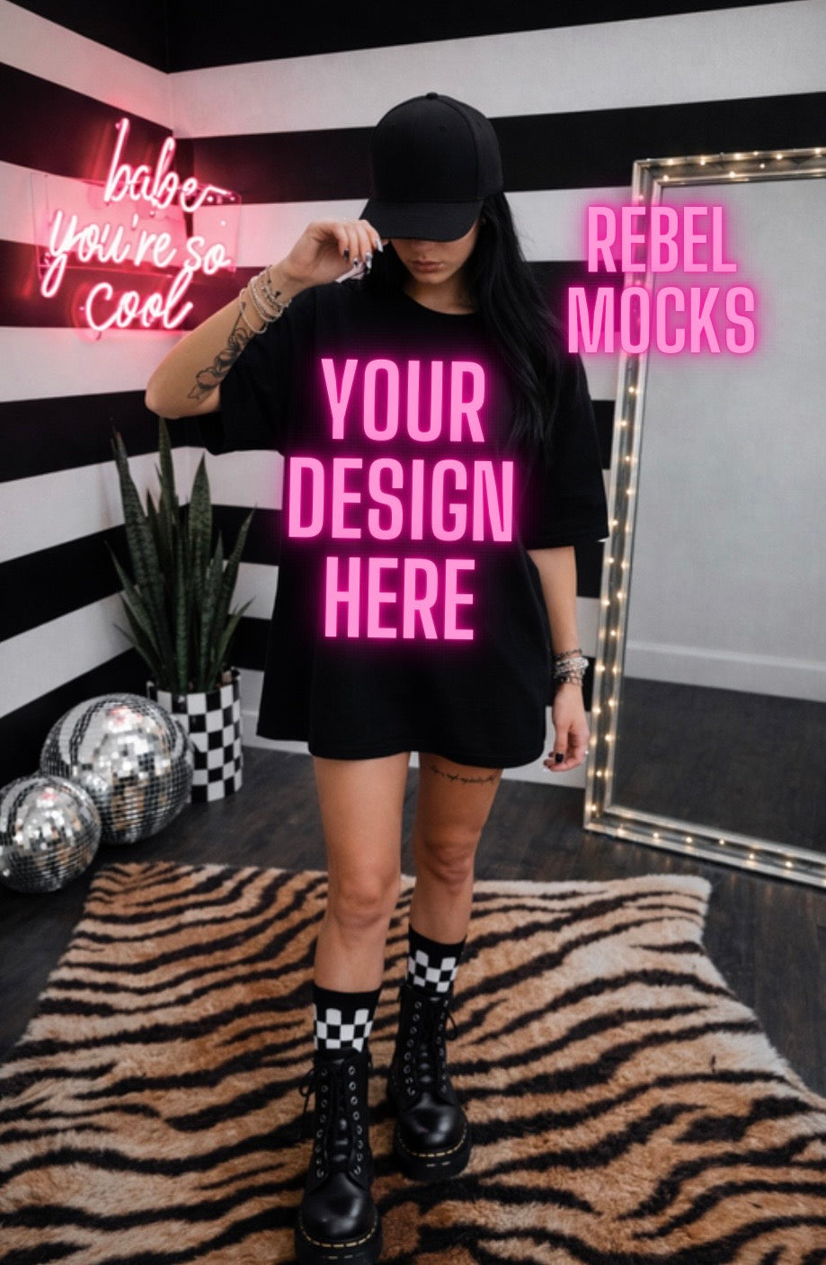 Black Tee|Edgy Alternative Mock Up