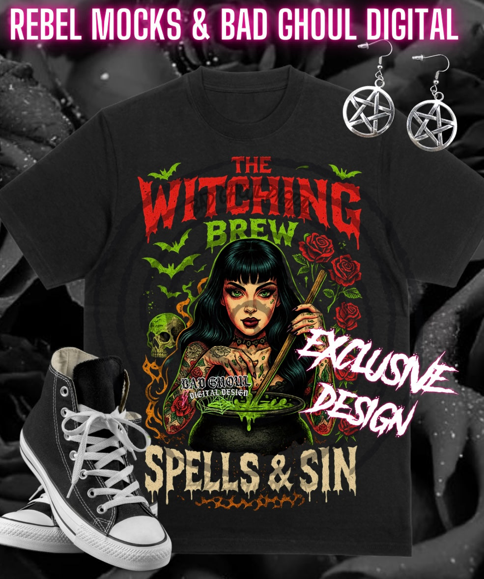 Exclusive Spells & Sin PNG DOWNLOAD Black Fabric ONLY