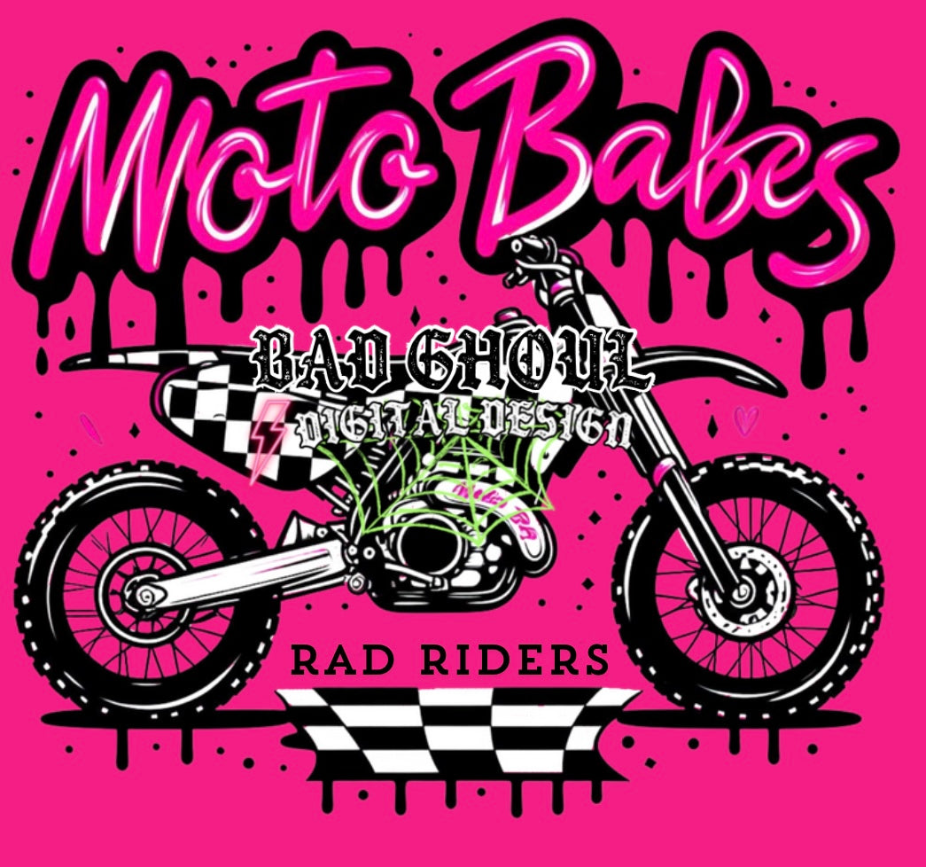 Moto Babes Download PNG With Checkered Sleeve