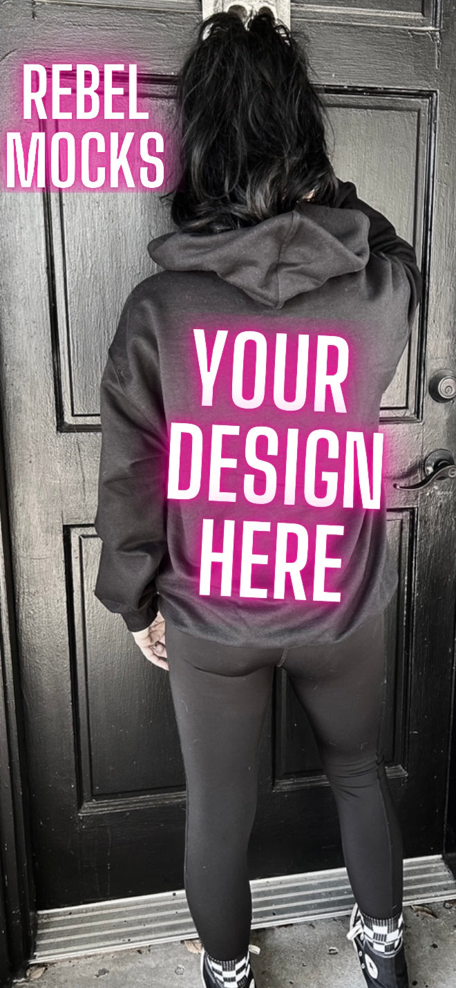 Alt Style Black Back Hoodie Model Mock Up