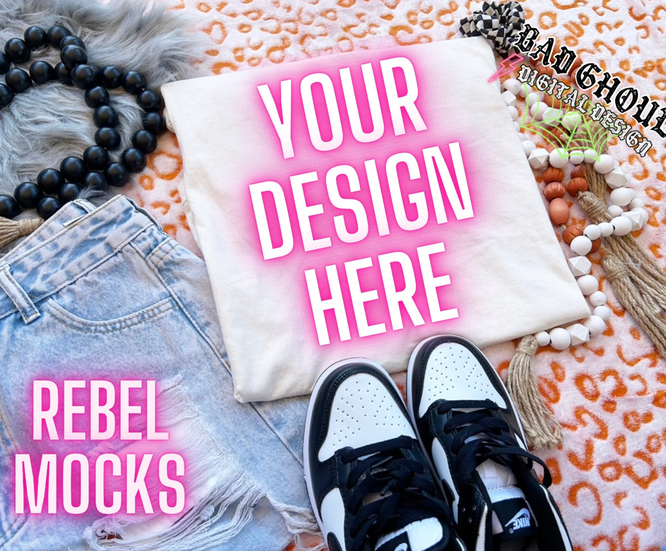 CC Ivory Boho Vibes TRENDING Flat Lay Mock up