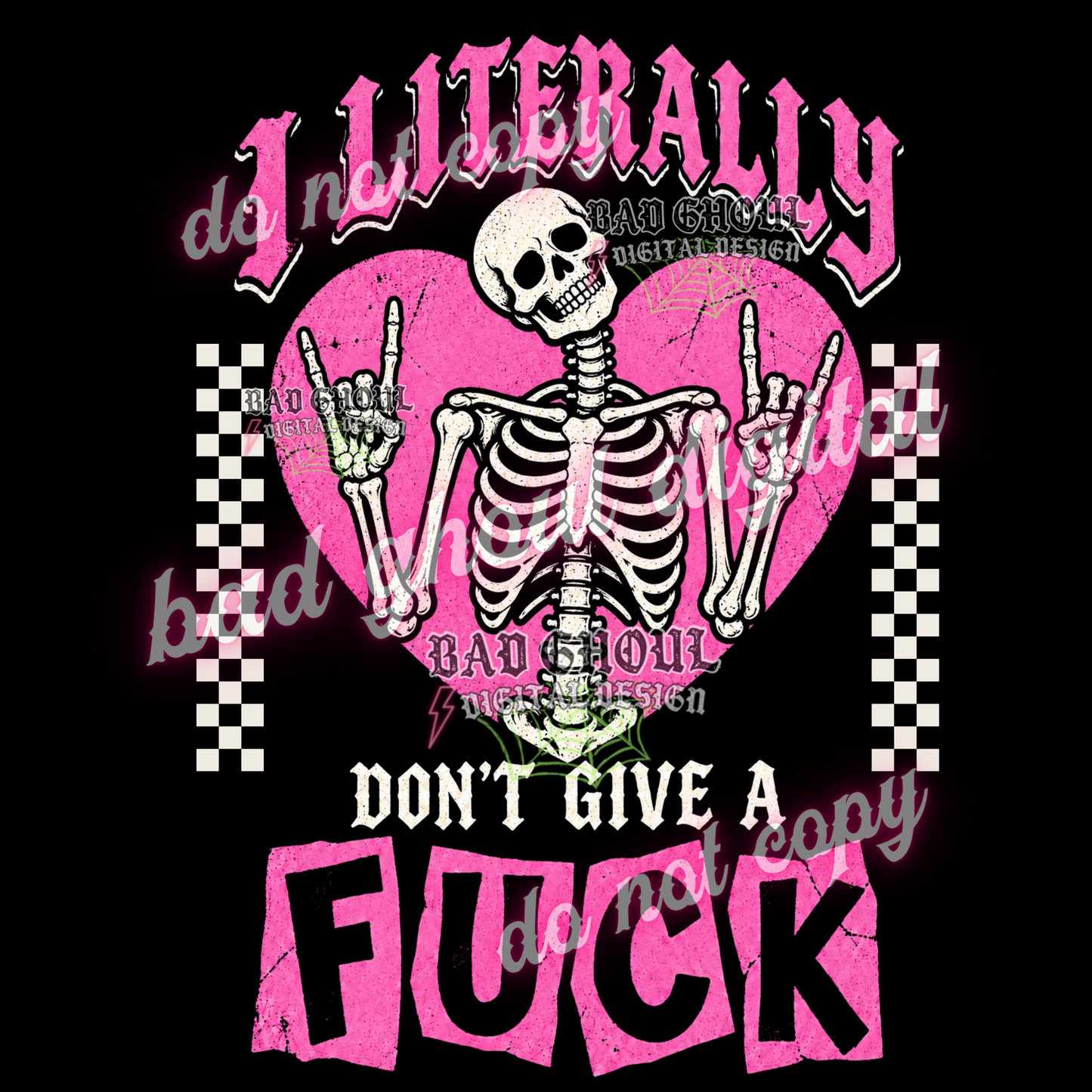 I literally dont give a fuck | PNG DOWNLOAD BLACK FAB ONLY
