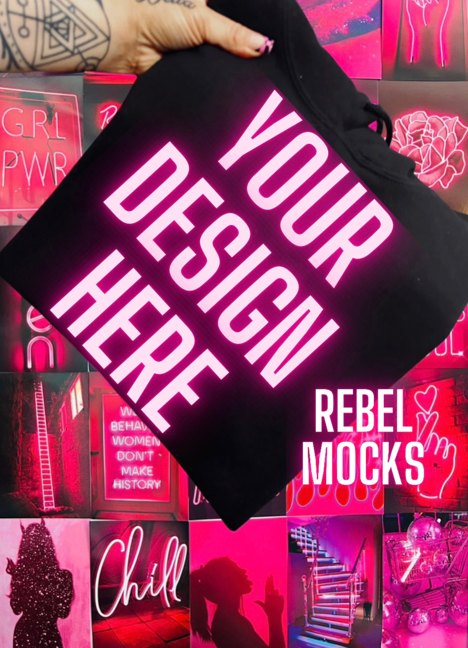 Edgy Aesthetic black Flat Lay Trendy Mock Up