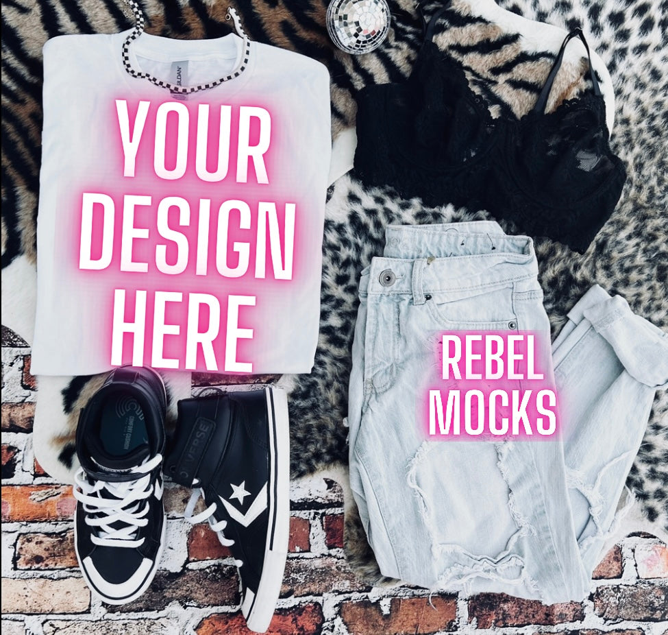 White Alt Trendy Mock Up Flat Lay
