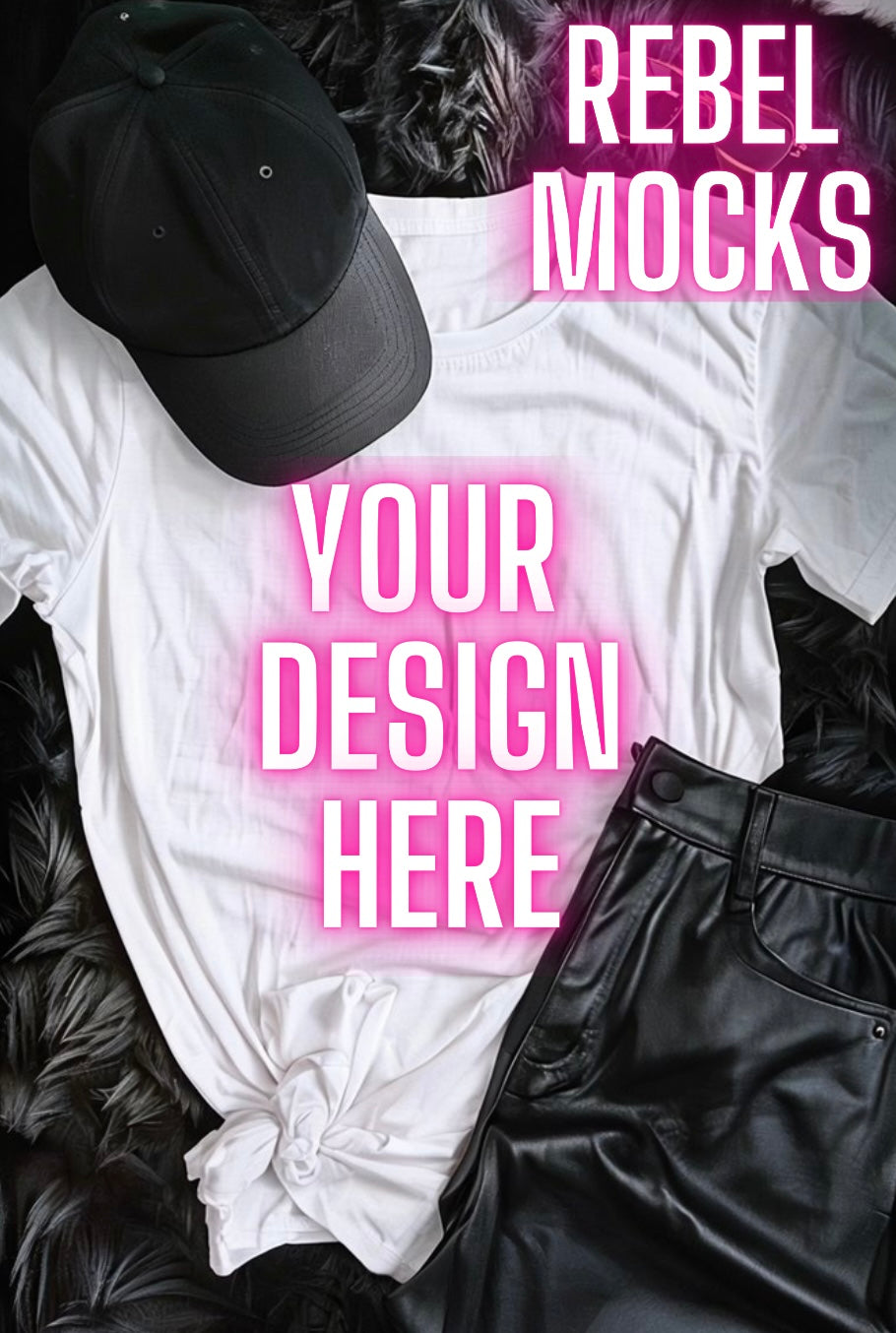 White Tee Flat Lay Mock Up TRENDING