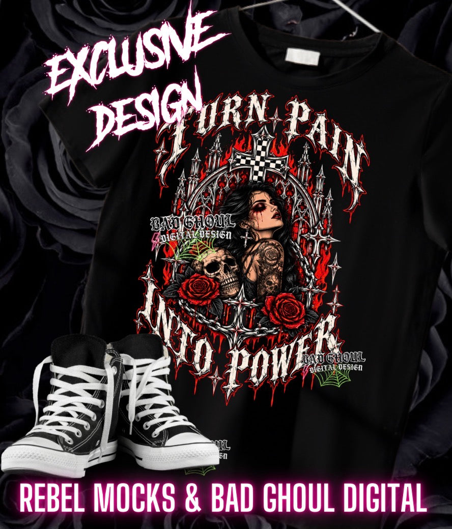 EXCLUSIVE | Pain Into Power | PNG DOWNLOAD | Black Fabric Only