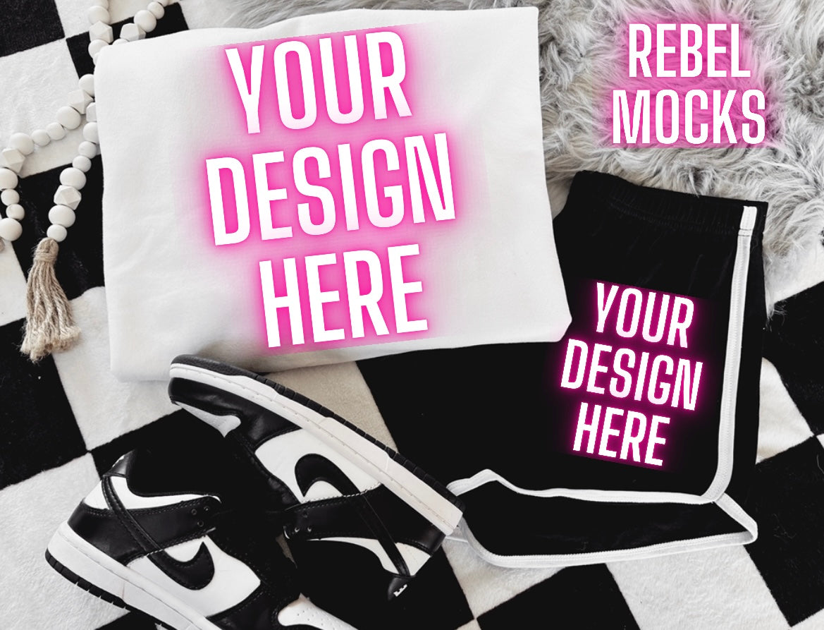 White Crewneck Sweatshirt Trendy Mock Up