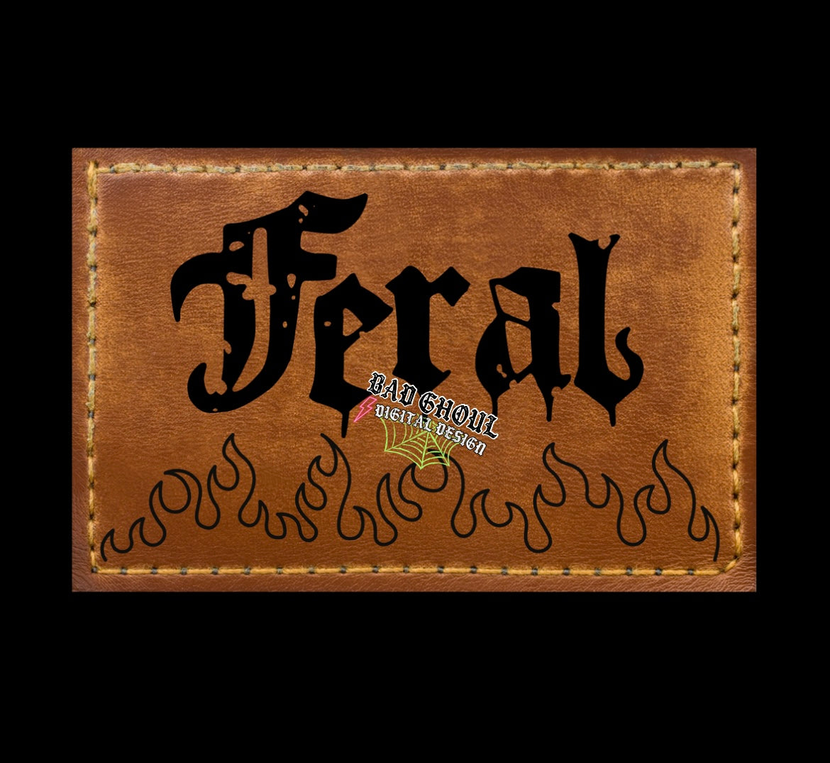 Feral Faux Leather Hat Patch PNG Download