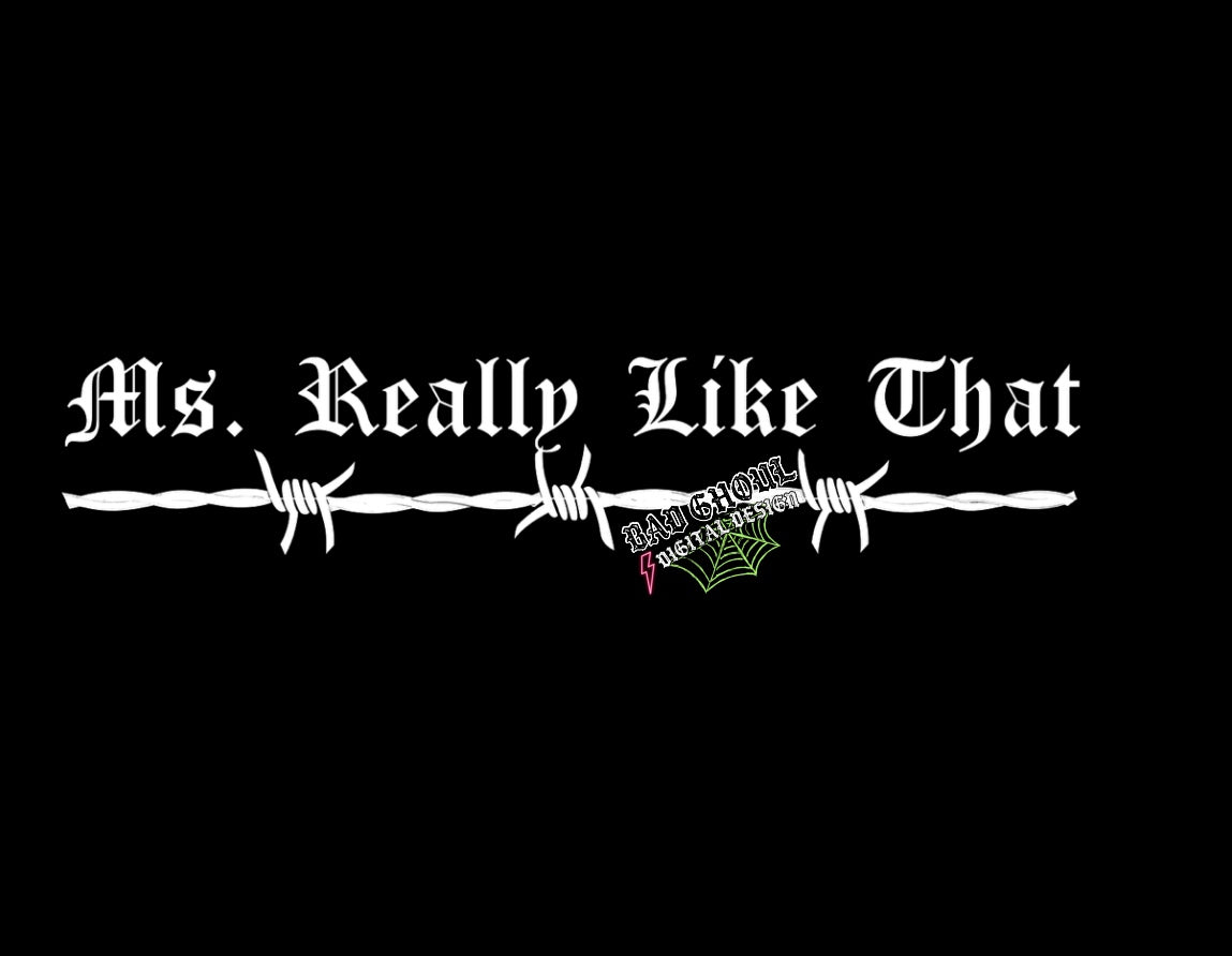 Ms Really Like That PNG Download 2 files black and white