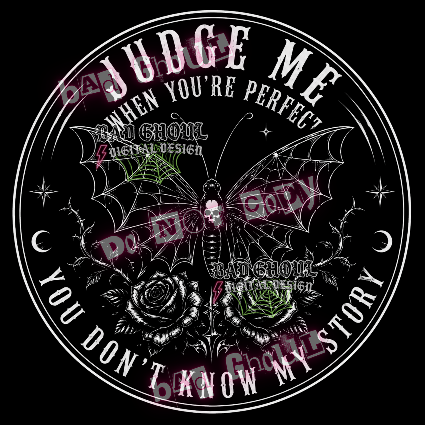 Judge Me when you're perfect | PNG DOWNLOAD | Black Fabric Only