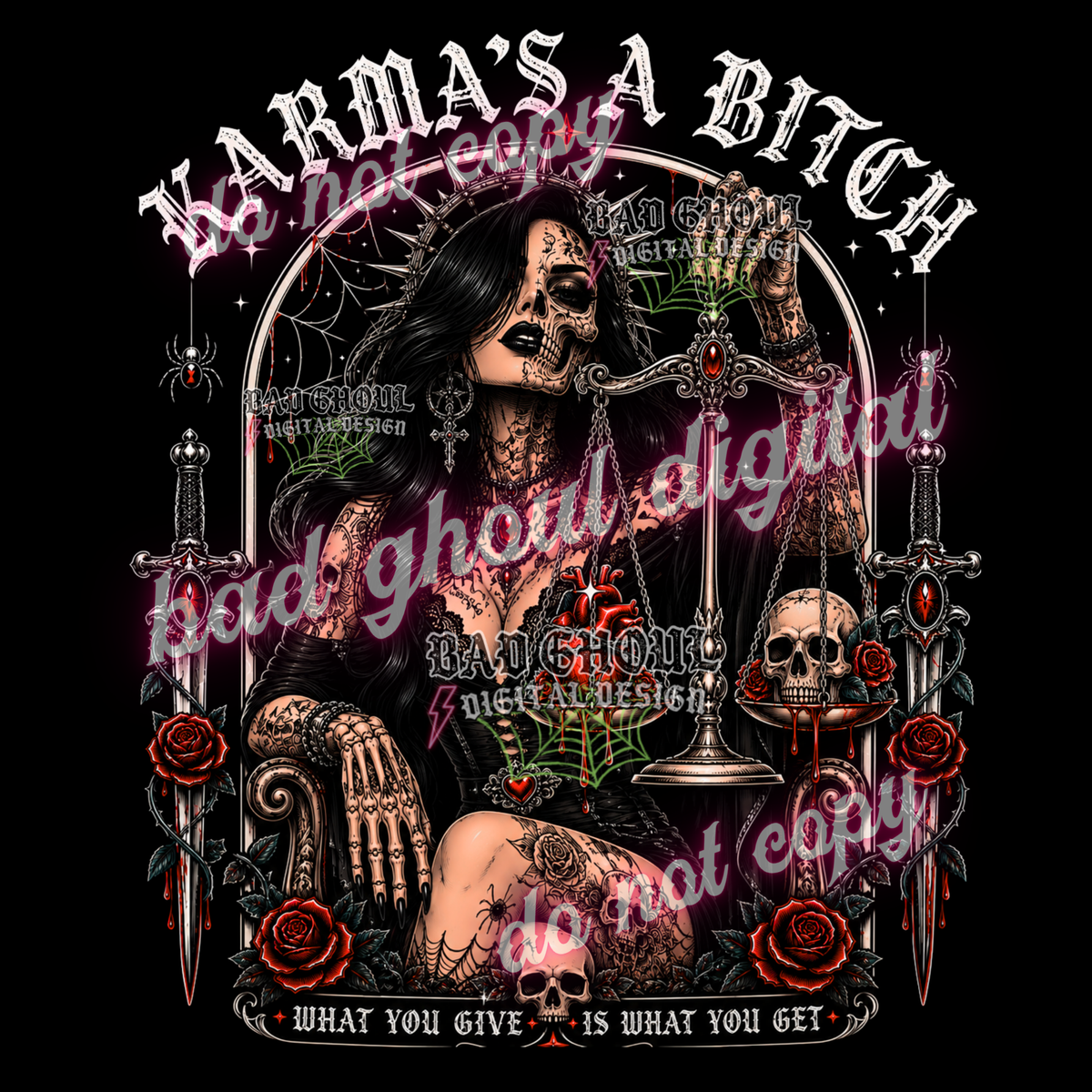 Karma's a bitch | PNG DOWNLOAD BLACK FAB ONLY