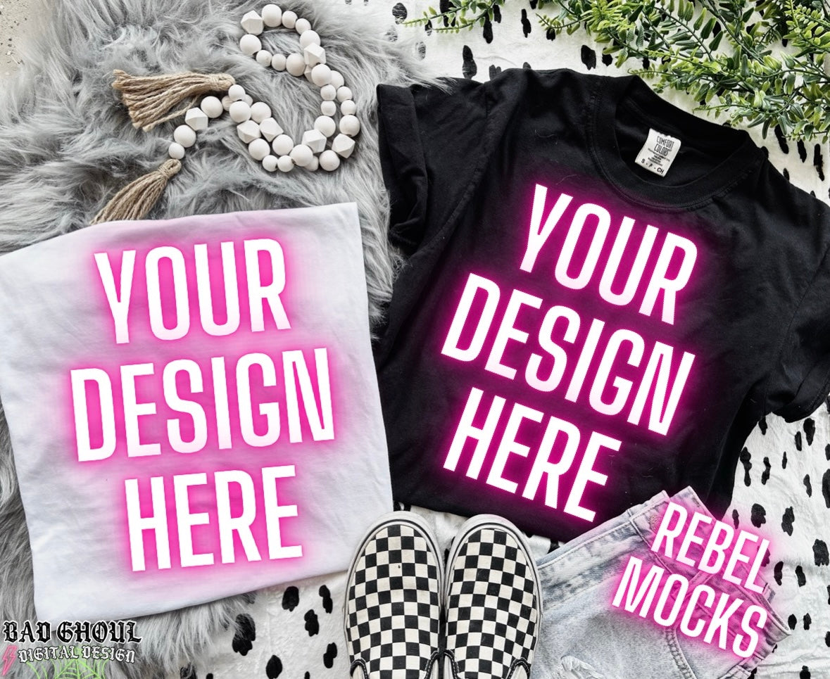 Black And White Flat Lay Mock Up Neutral Vibes