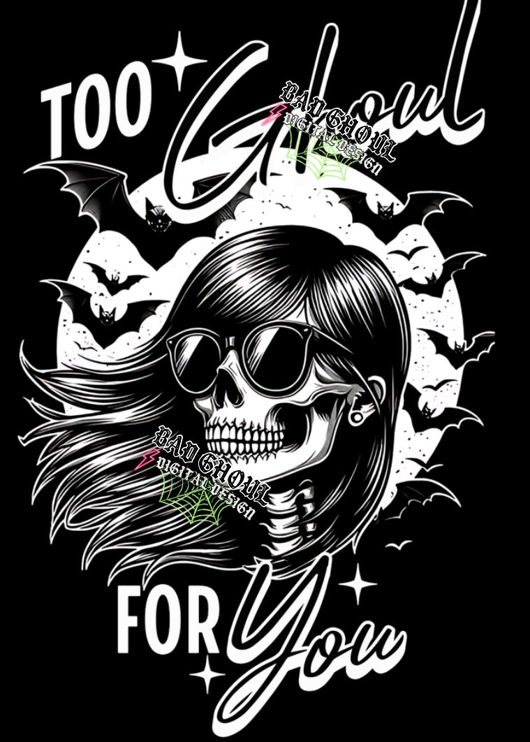 Too Ghoul PNG Download BLACK FABRIC ONLY