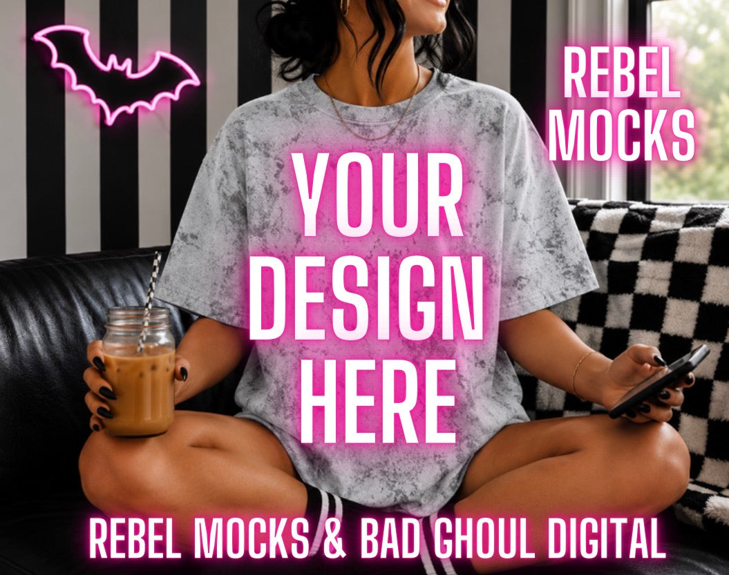 Colorblast Smoke Tee|Edgy Alternative Mock Up