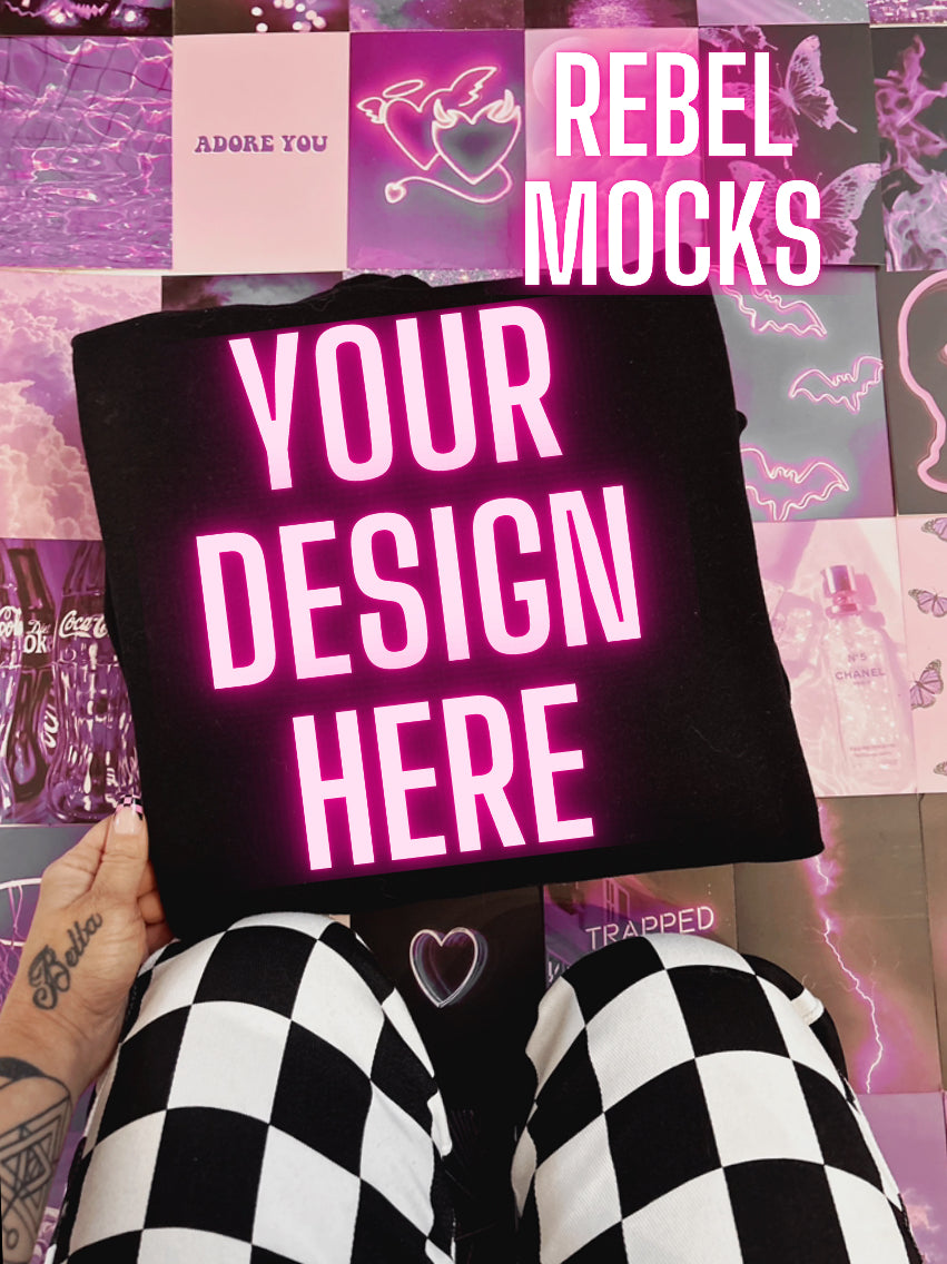 Edgy Aesthetic Black Flat Lay Trendy Mock Up