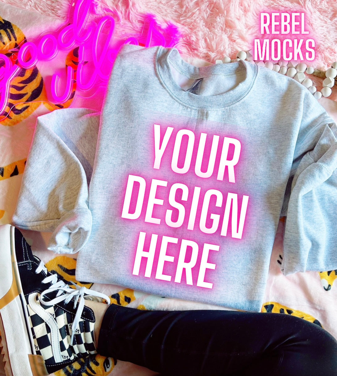 Ash Crew Trendy Flat Lay Tee Mock Up