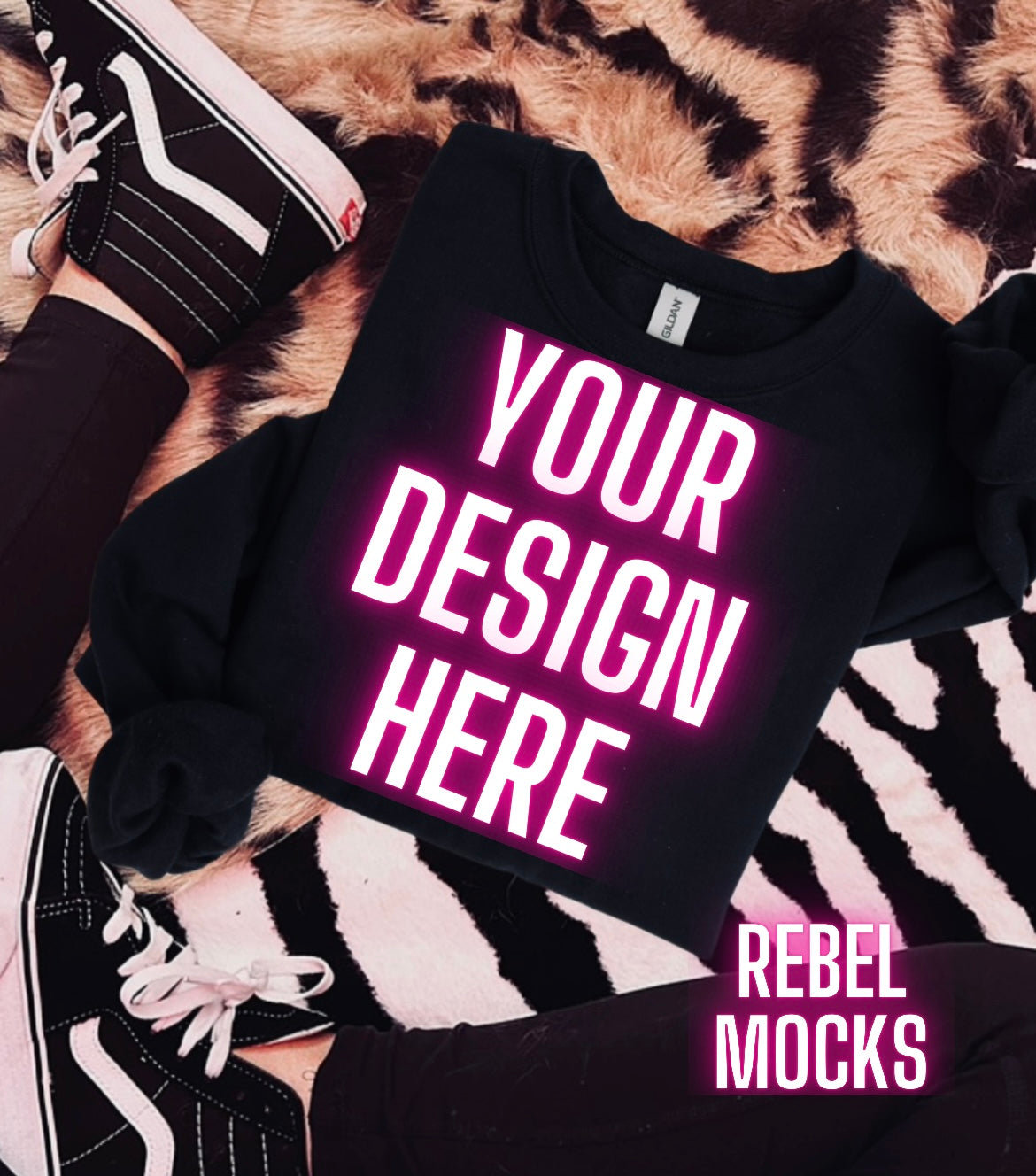 Black Edgy Rock Alt Vibes Flay Lay Mock Up