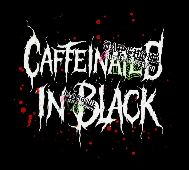 Caffeinated In Black PNG Download black and white 2 files